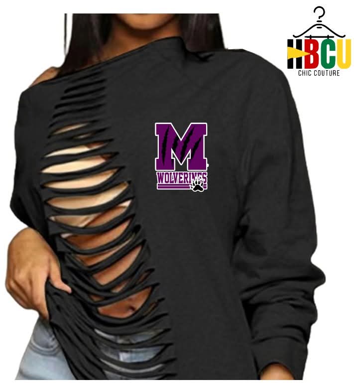 Morris Brown... Ripped Off Shoulder Sweatshirt