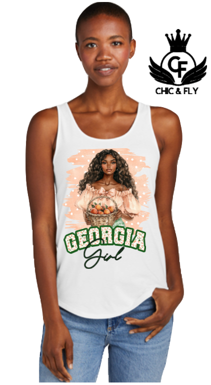 Chic + Fly Georgia Girl, Georgia Peach Graphic Top... Chic and Fly Graphic Collection