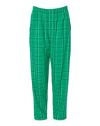 Green and White Plaid Pajama Bottoms