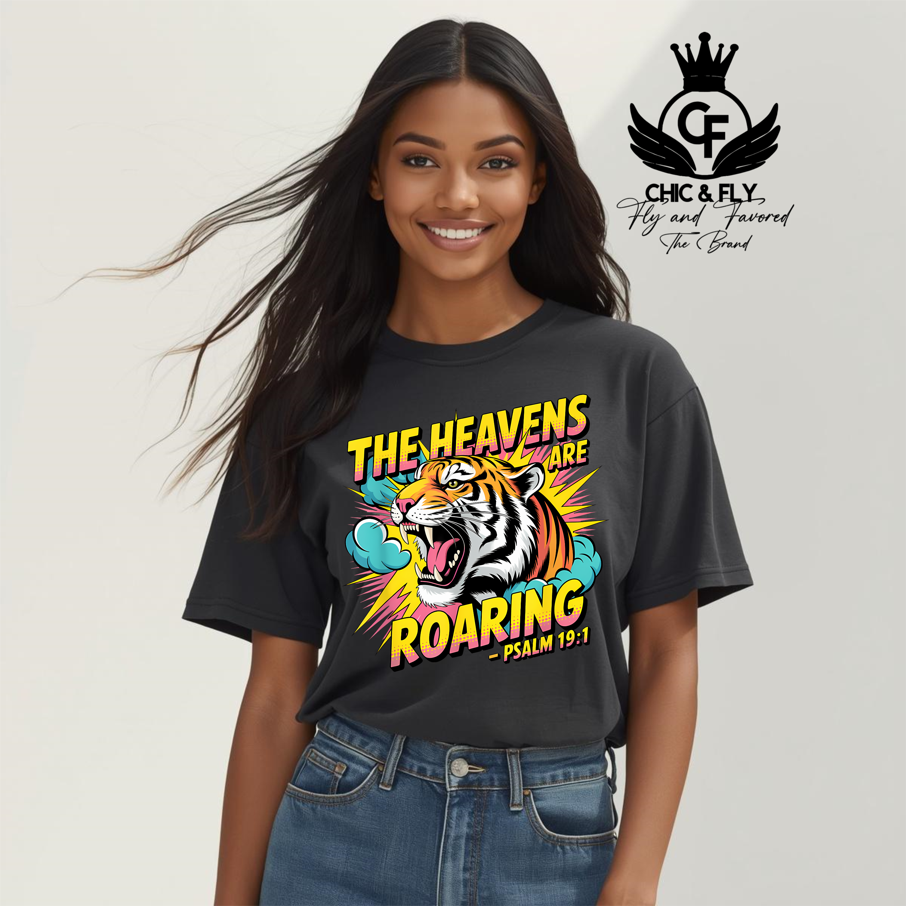 Heavens are Roaring in Pink Lemonade Christian Tee