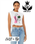 Chic + Fly Pink and Green Abstract Line Art Graphic Top... Chic and Fly Line Art Collection
