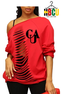 Clark Atlanta... Ripped Off Shoulder Sweatshirt