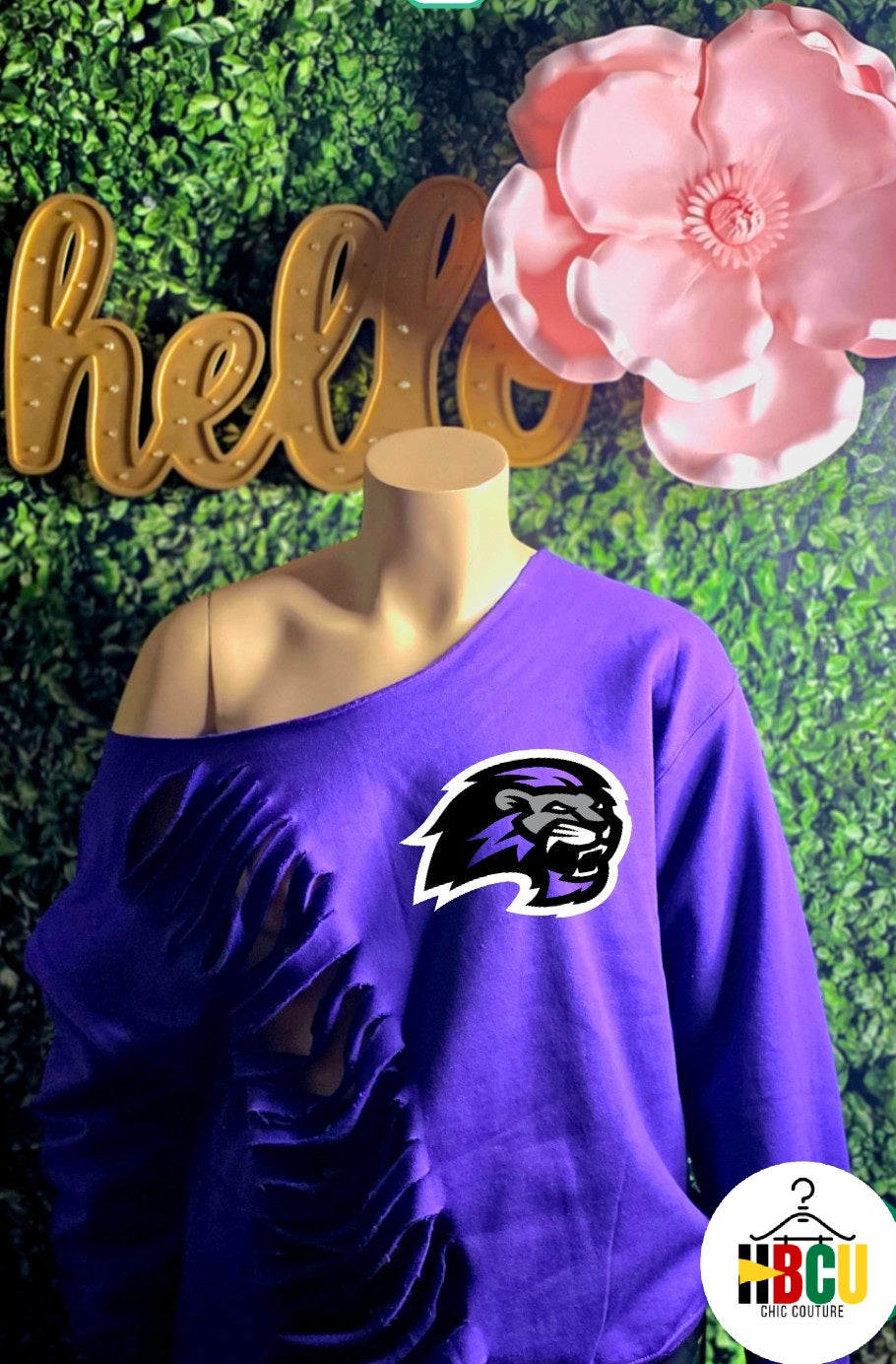 Paine College... Ripped Off Shoulder Sweatshirt