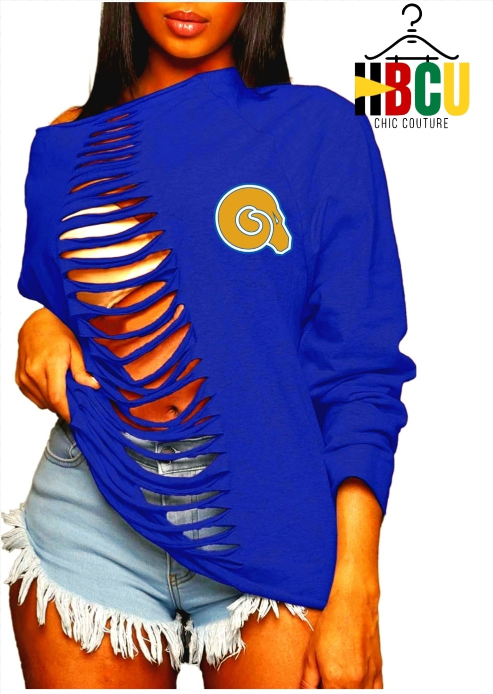 Albany State University... Ripped Off Shoulder Sweatshirt