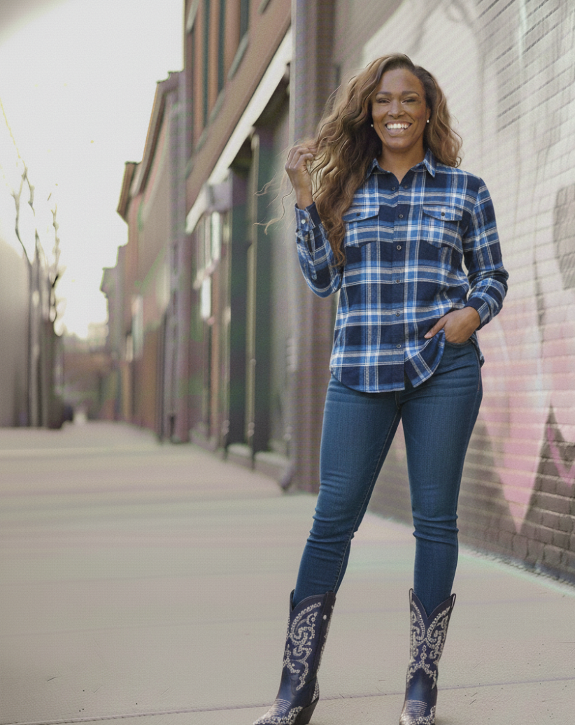 The Boyfriend Flannel (Blue)