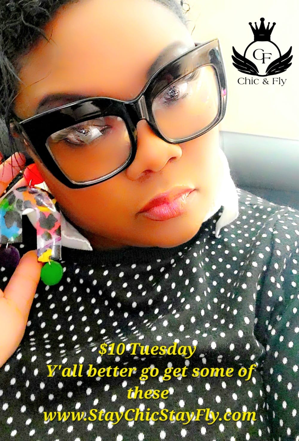 Ms.Lanee Orange, Green and Purple Earrings...Chic and Fly ™ Co image 3
