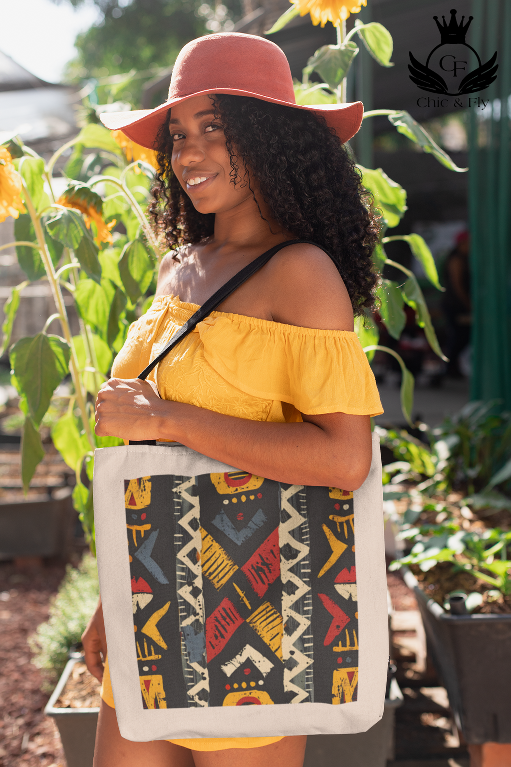 "Afrocentric Tribal Art Tote Bag – Bold African-Inspired Canvas Shoulder Bag image 2