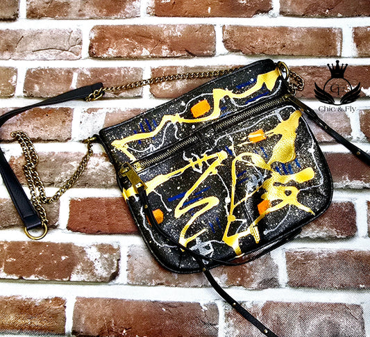 Ms. Dina...Upgrade your fashion game with this abstract art crossbody bag image 0
