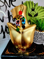 Ms.Lanee Orange, Green and Purple Earrings...Chic and Fly ™ Co image 0