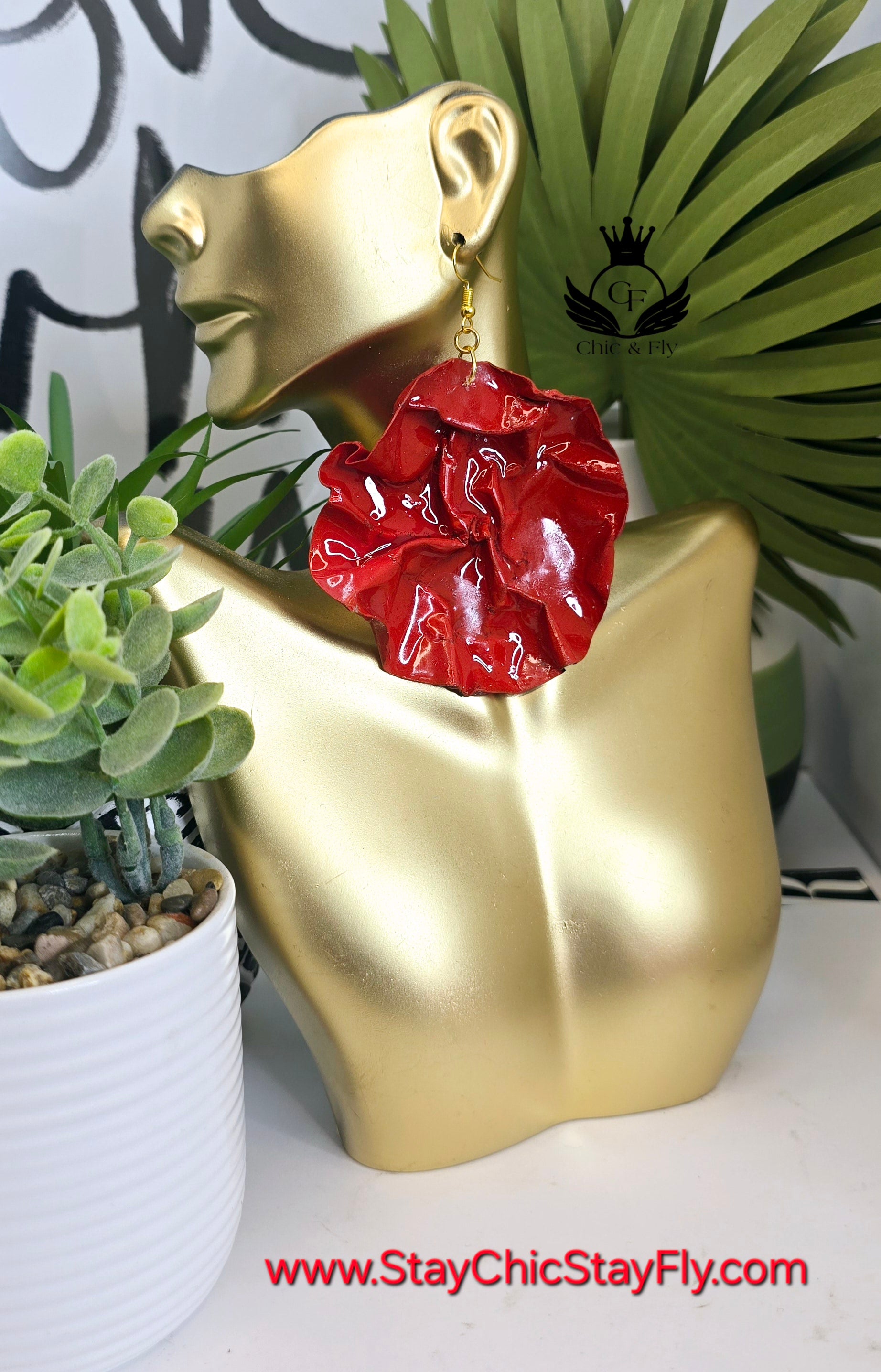 Ms. Cicely Fire Red Crushed and Crumbled Collection image 1