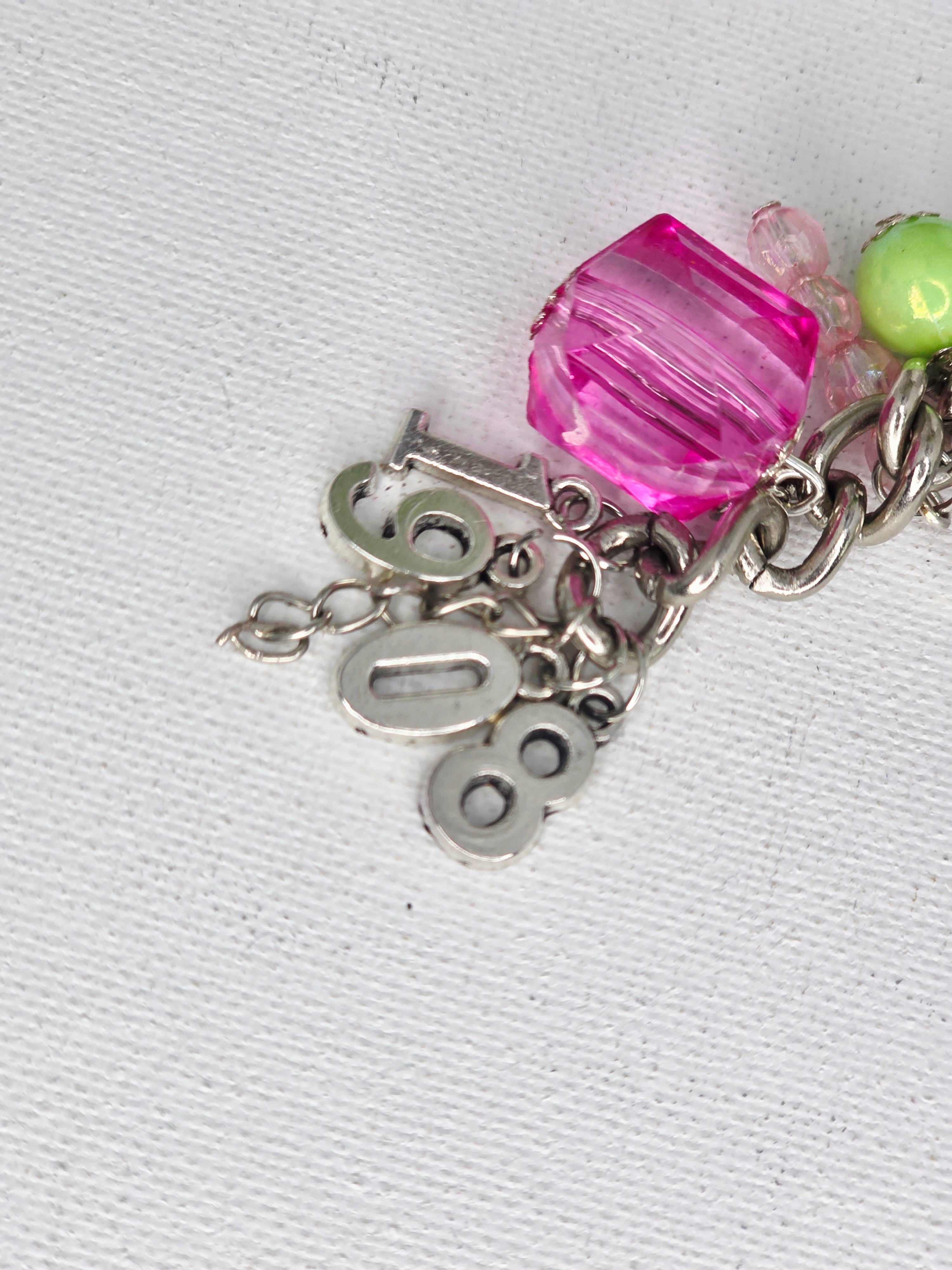 AKA Inspired Pink & Green Charm Bracelet – Bold Statement Jewelry