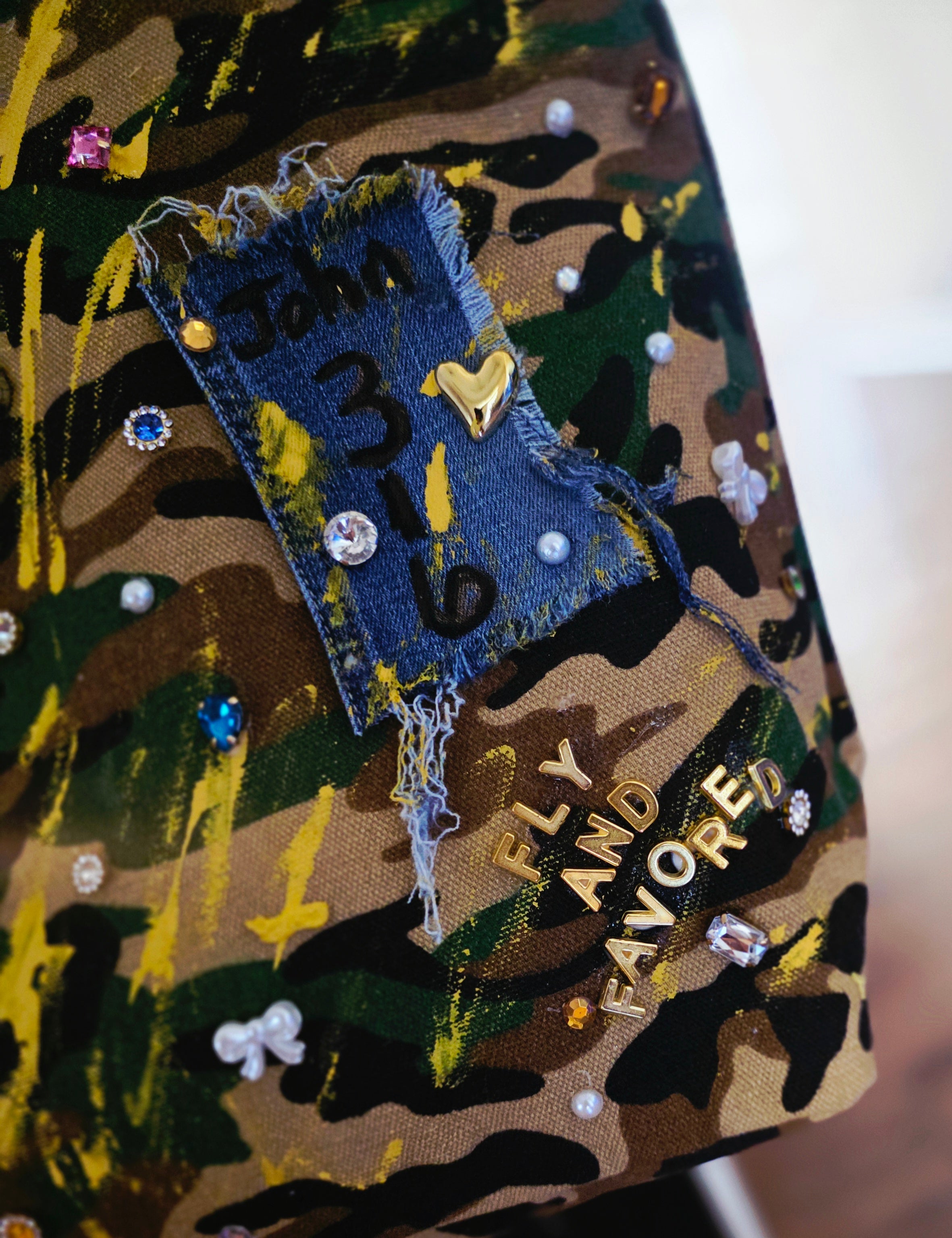 Worship Anyway Handmade Statement Handbag | Faith-Based Camouflage Tote | Fly and Favored ✨
