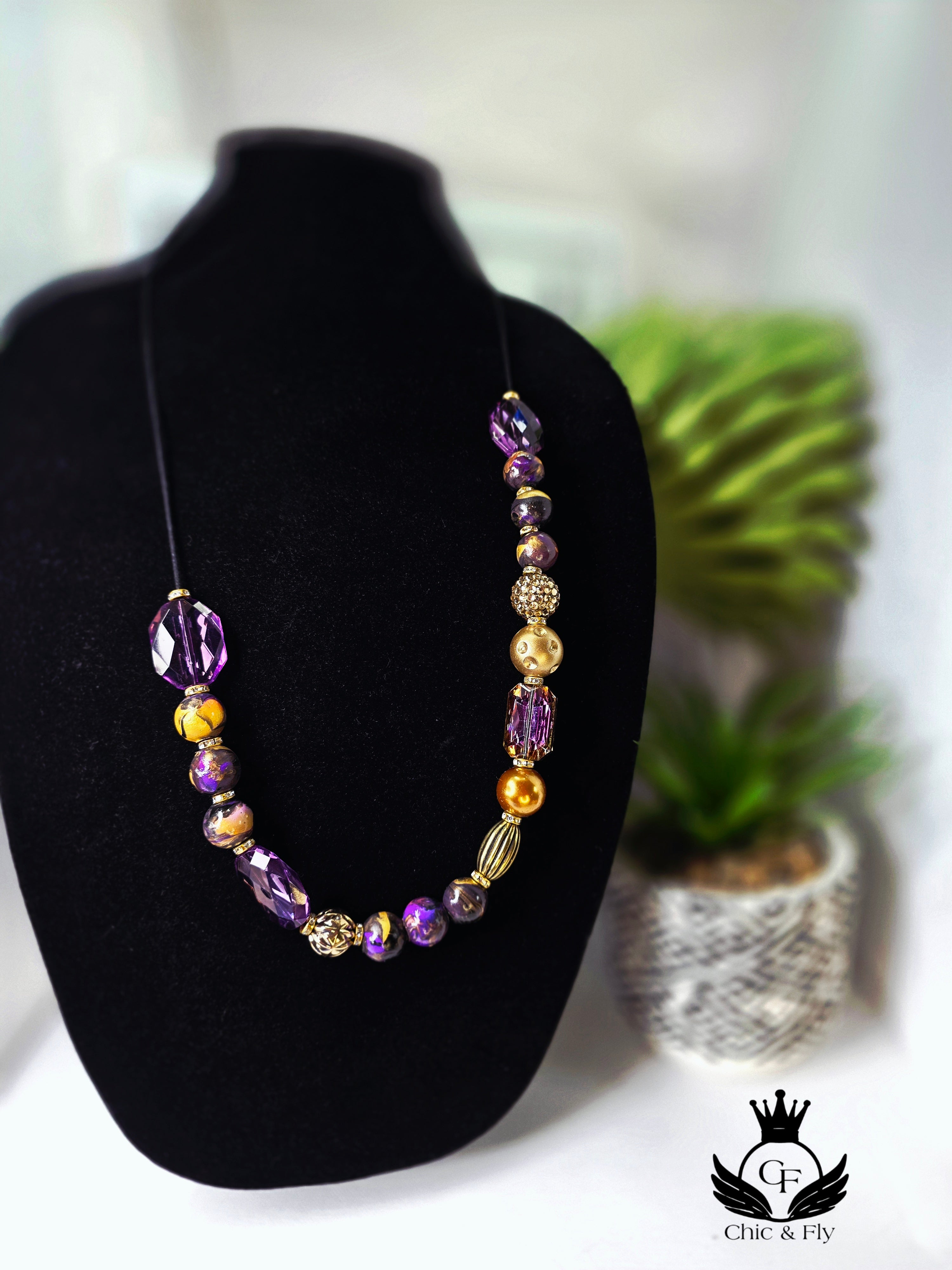Purple and Gold Chic Necklace ... Chic and Fly Necklace Collection