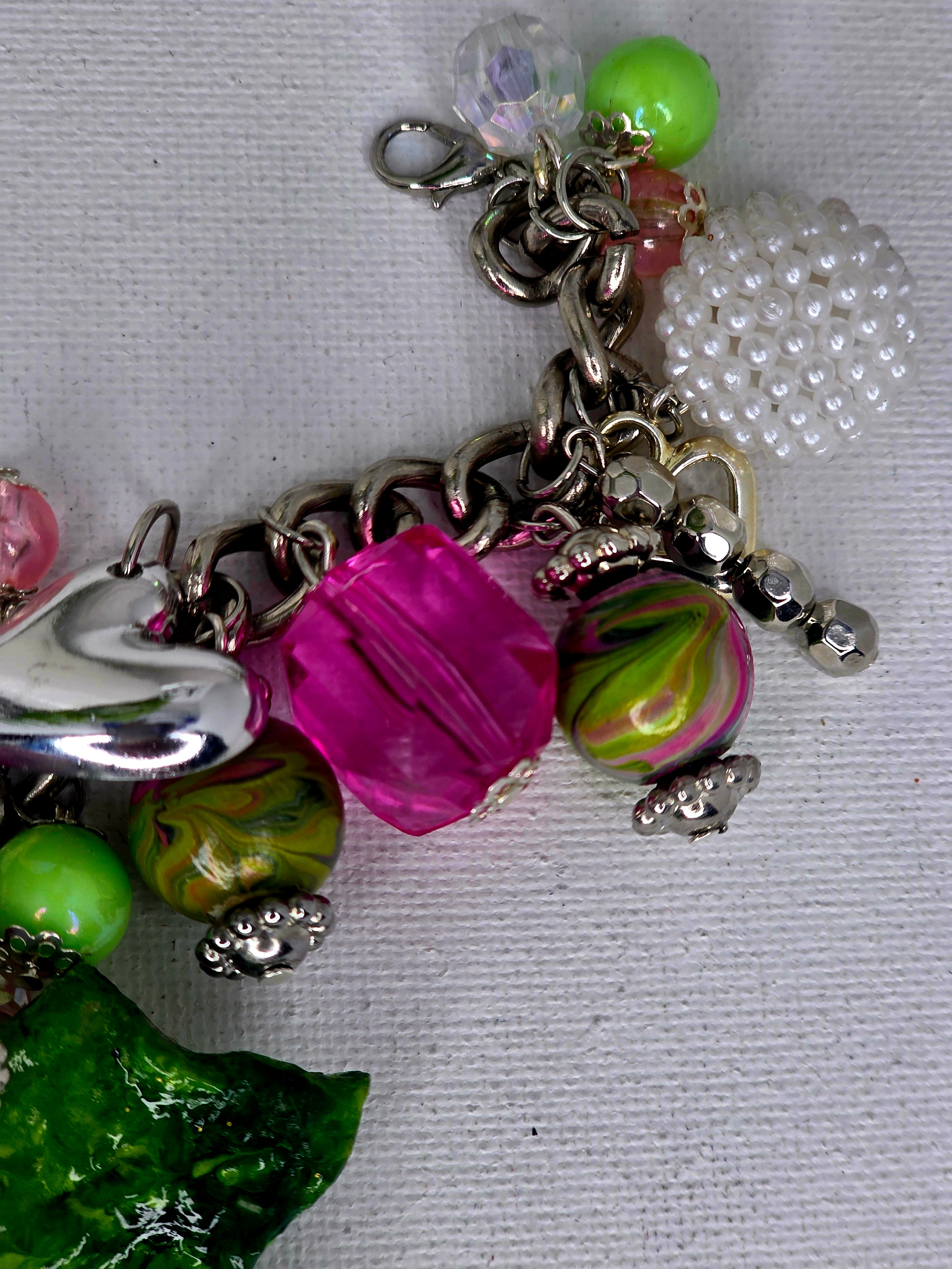 AKA Inspired Pink & Green Charm Bracelet – Bold Statement Jewelry
