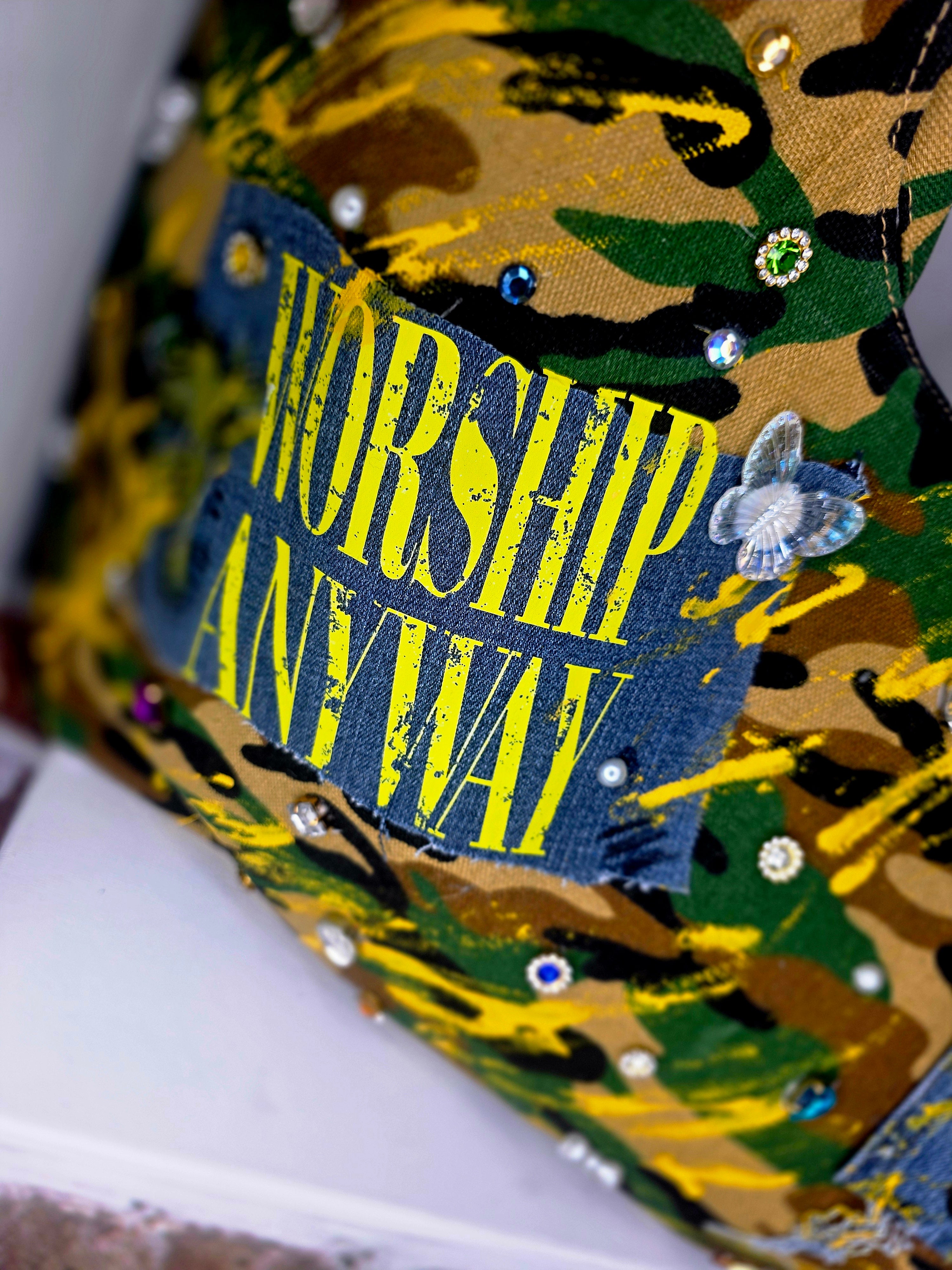 Worship Anyway Handmade Statement Handbag | Faith-Based Camouflage Tote | Fly and Favored ✨