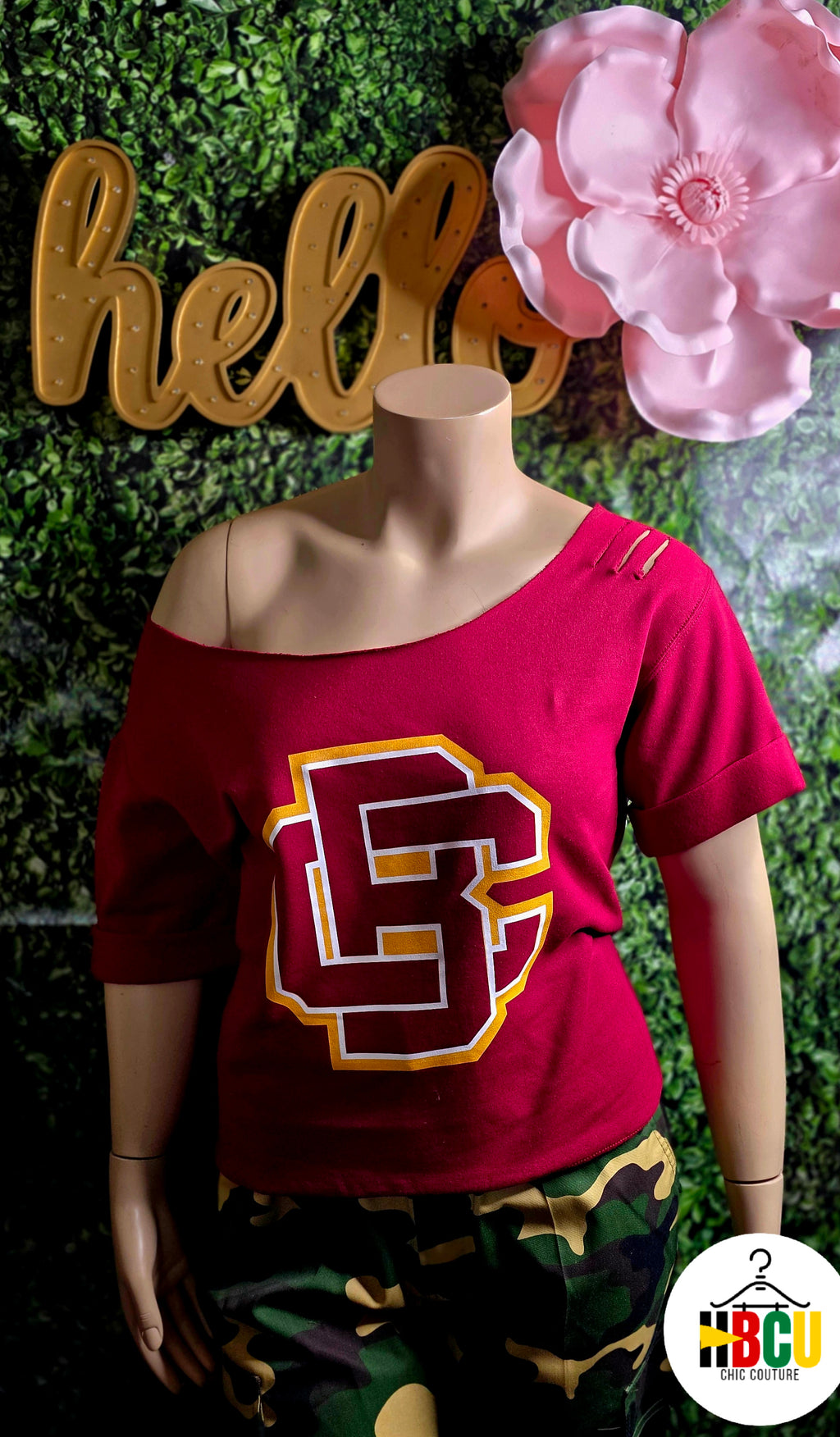 BCU short Sleeve Fleece Sweatshirt...HBCU CHIC COUTURE Collection