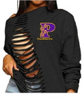 PVAMU Paws... Ripped Off Shoulder Sweatshirt