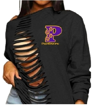 PVAMU Paws... Ripped Off Shoulder Sweatshirt
