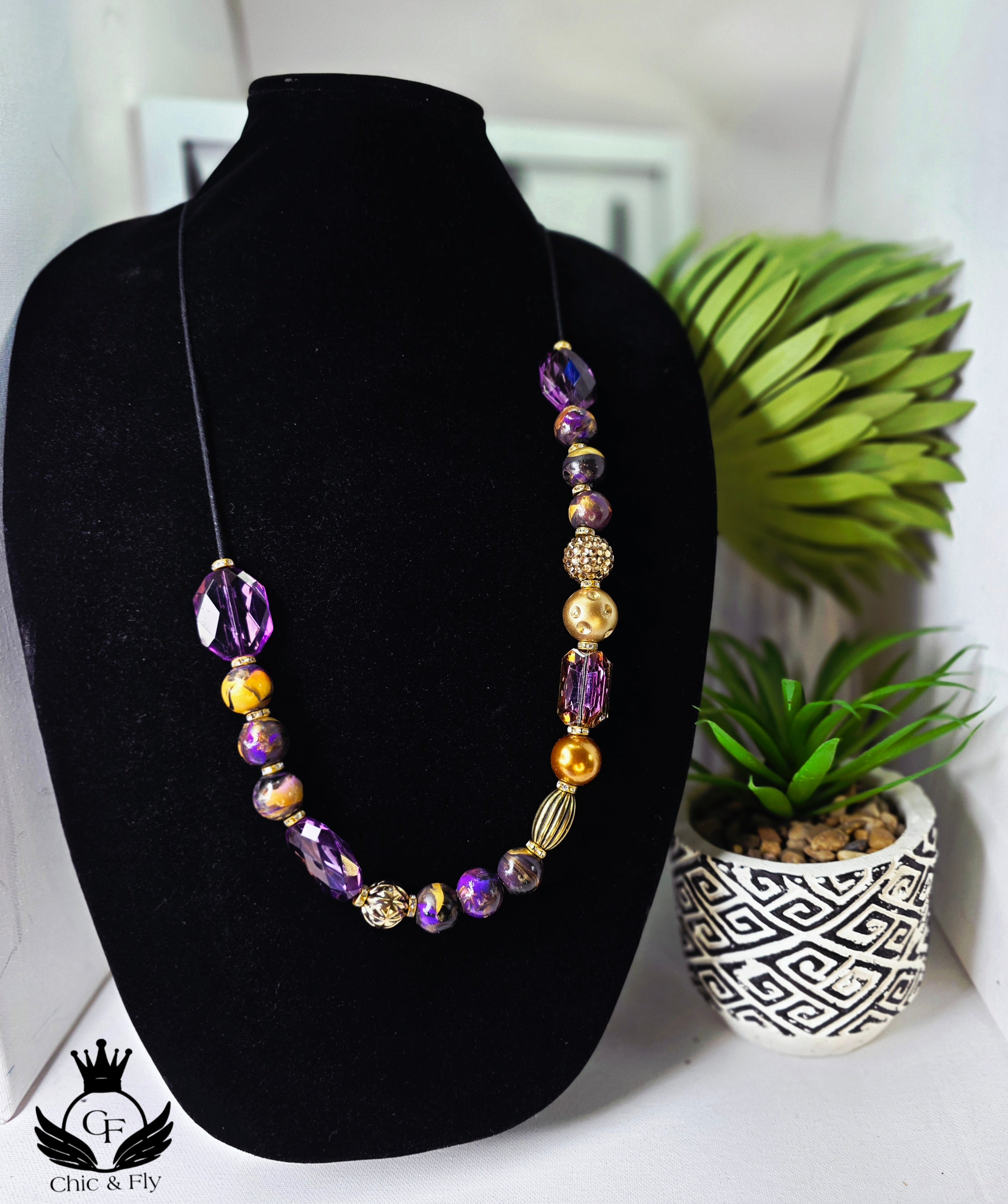 Purple and Gold Chic Necklace ... Chic and Fly Necklace Collection